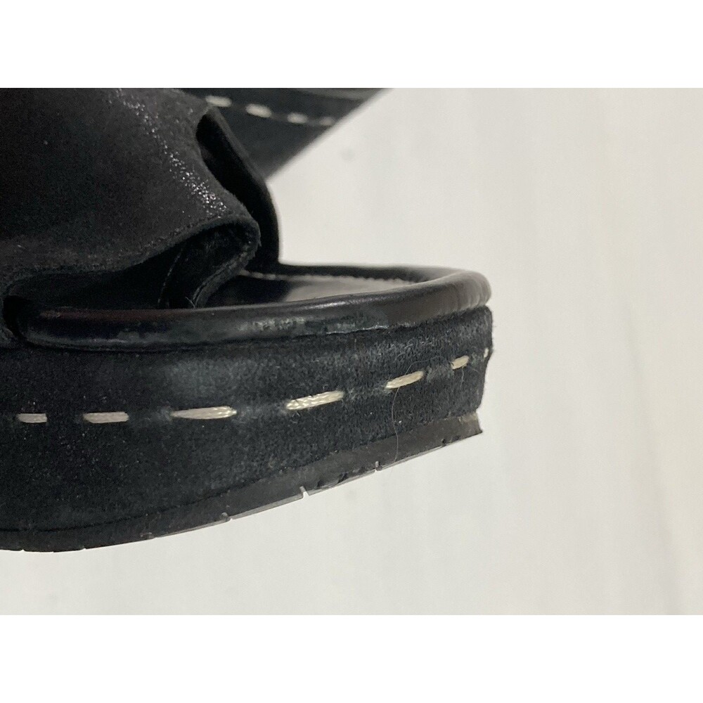 Donald J Pliner Salya Sandals Women’s 8M Black Suede 2.5" Wedge Dress Shoes - Picture 7 of 10